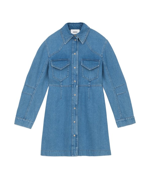 nanushka denim dress Nanushka + Nuria White Denim Mini Dress