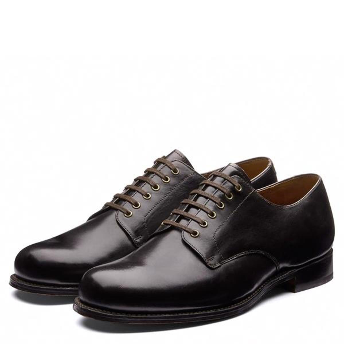 Grenson Tan Leather Derby Shoes with Black Laces Eric and Ernie - now in polished tan rub off leather main image 2