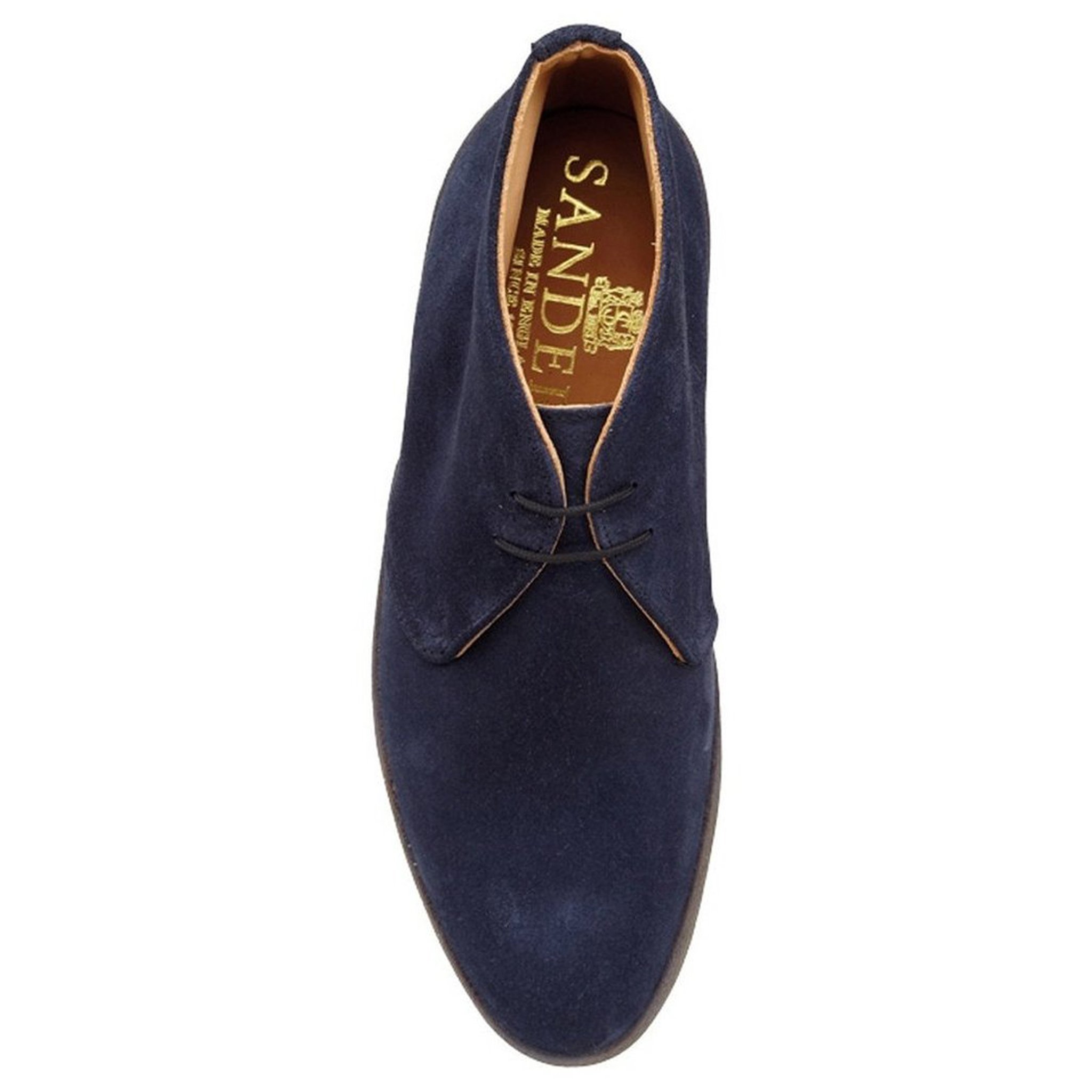 Sanders Suede & Crepe Sole English Made Chukka Boots NAVY Garmentory