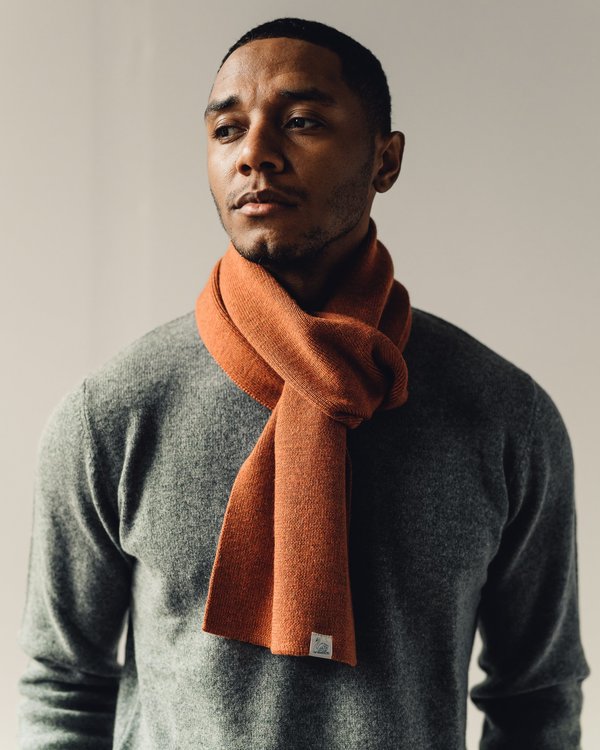 Merz Schwanen Merino Knit Scarf Rust Garmentory