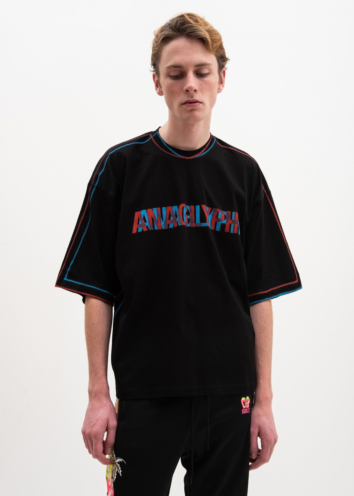 Doublet Anaglyph Hand-Painted T-Shirt - Black | Garmentory