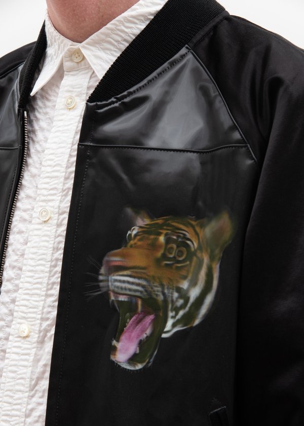 ジャケット・アウター doublet 3D PRITED SOUVENIR JACKET TIGER Doublet Tiger 3D Printed Souvenir Jacket - black | Garmentory