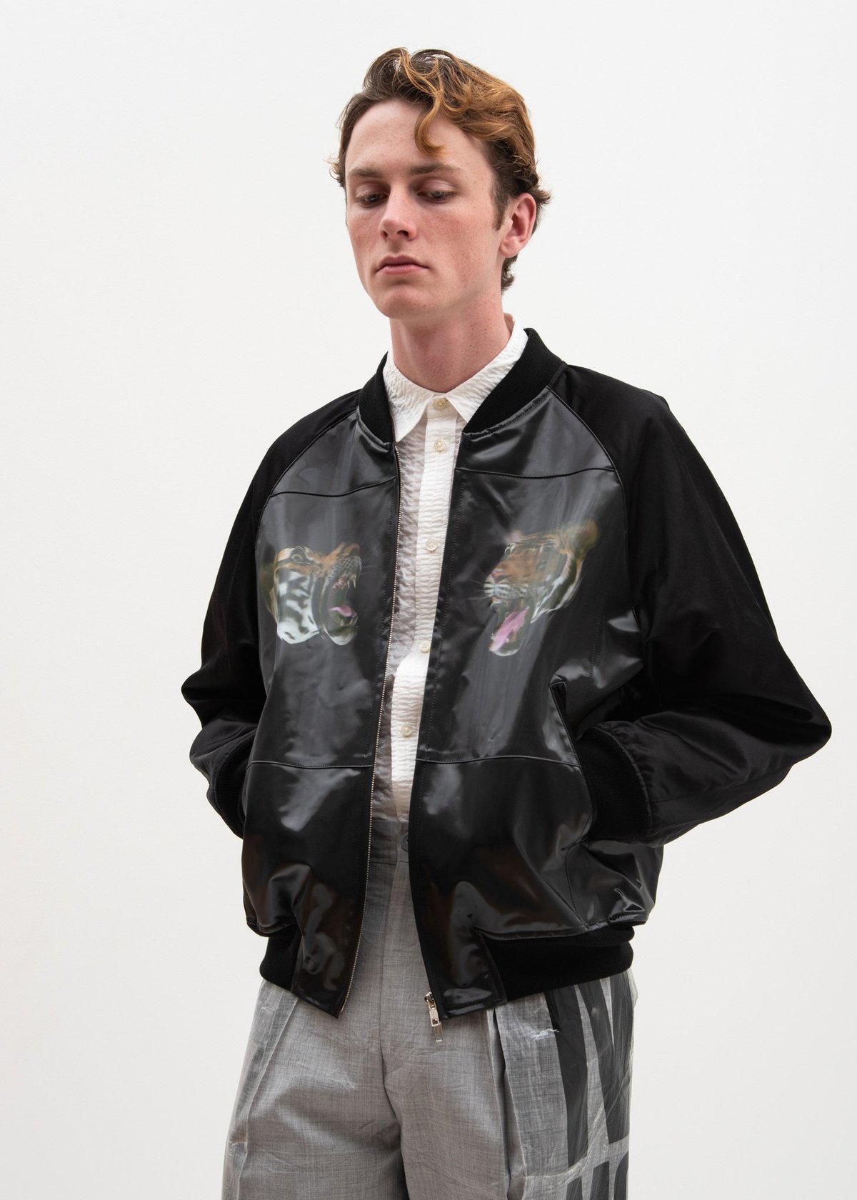 ジャケット・アウター doublet 3D PRITED SOUVENIR JACKET TIGER Doublet Tiger 3D Printed Souvenir Jacket - black | Garmentory