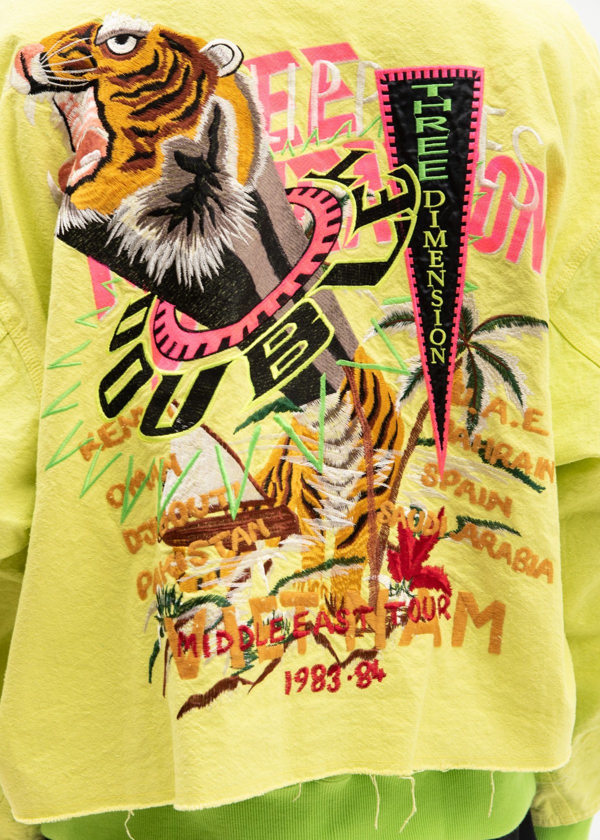 Yellow Chaos Embroidery Silk Cut Off Jacket | Garmentory