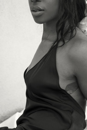 K M by L A N G E Open Back Asymmetric Slip Dress - Black K M by L A N G E Open Back Asymmetric Slip Dress - Black