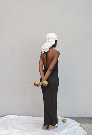 K M by L A N G E Open Back Asymmetric Slip Dress - Black K M by L A N G E Open Back Asymmetric Slip Dress - Black