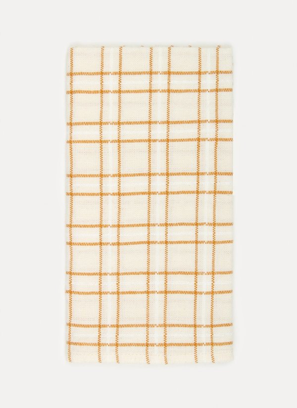 Open Plaid Goldenrod Napkin Set