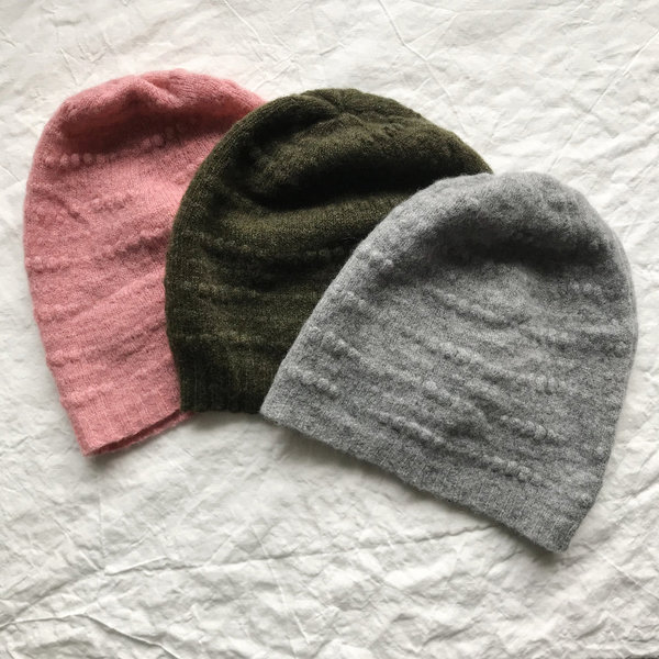 Ros Duke Cashmere Textured Beanie Hat 