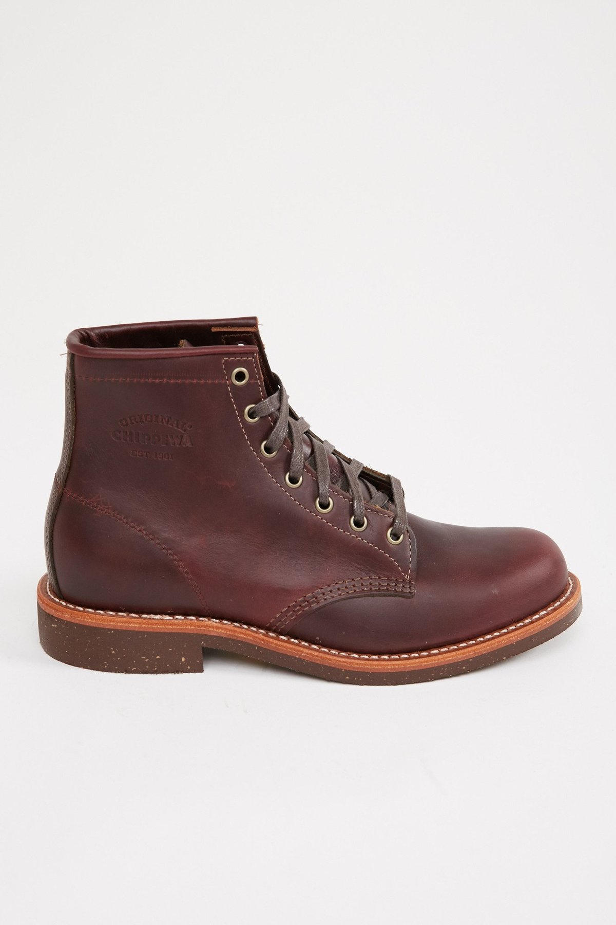 Original Chippewa Mens 1901G26 Cherry Red Leather Service Boots Vibram USA 7.5 D Chippewa 6 main image 4