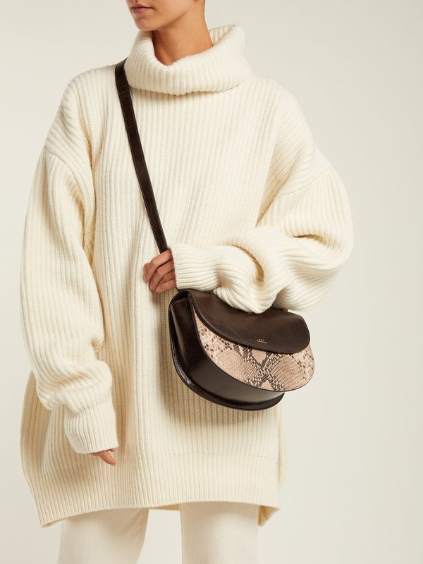 Geneve Bag Beige-Rose Snake-Print