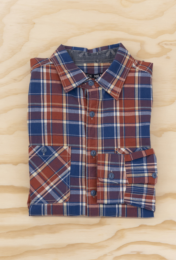 Alex Mill Plaid Chore Shirt - Orange/Blue Alex Mill Plaid Chore Shirt - Orange/Blue