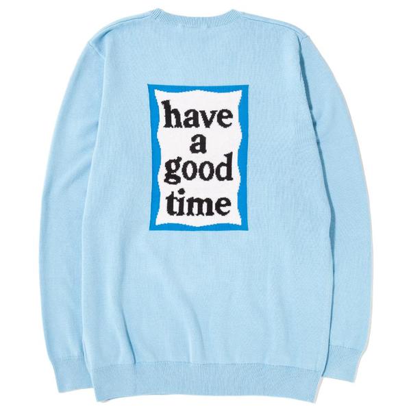 トップス adidas have a good time SUMMER KNIT L adidas by Have A Good Time Summer Knit Sweater - Clear Blue