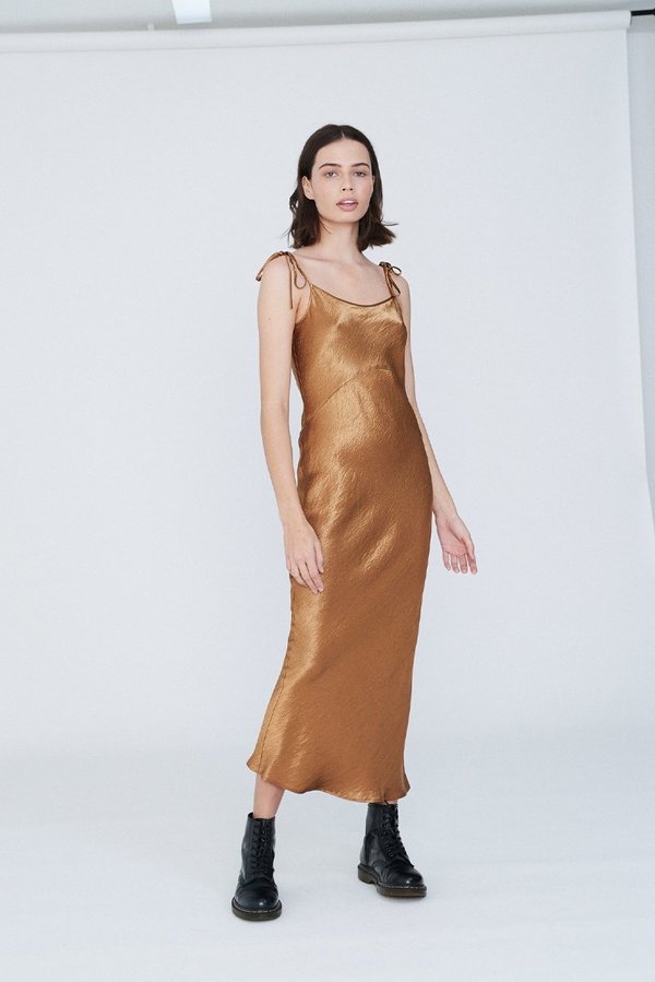 Georgia Alice Bow Dress - Copper | Garmentory Georgia Alice Bow Dress - Copper | Garmentory