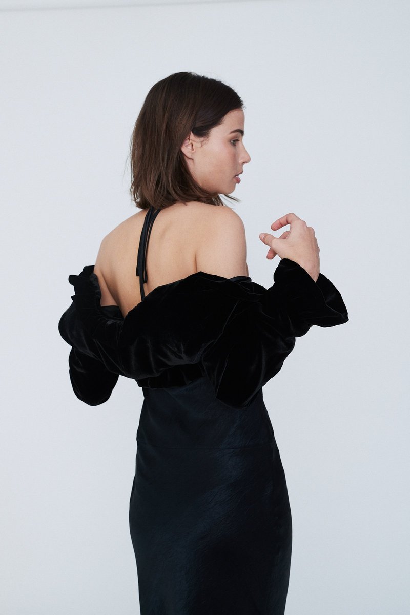 Georgia Alice Halter Dress - Black | Garmentory