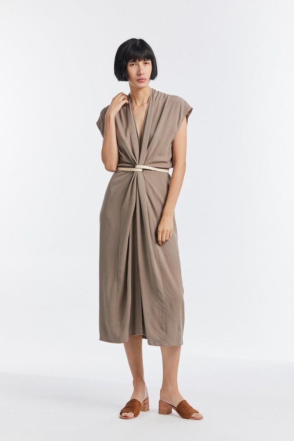 Miranda Bennett Rare Breed Collection: Rayon Knot Dress - Acacia Iron V.I | Garmentory Miranda Bennett Rare Breed Collection: Rayon Knot Dress - Acacia Iron V.I | Garmentory
