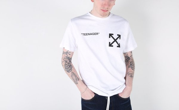 Off White Flamed Bart Tee | Garmentory