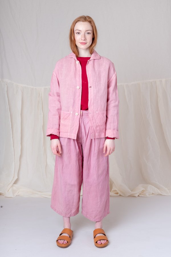 ジャケット・アウター Story mfg Hand woven Linen Jacket STORY mfg. SHORT ON TIME JACKET - SAPPY PINK LINEN | Garmentory
