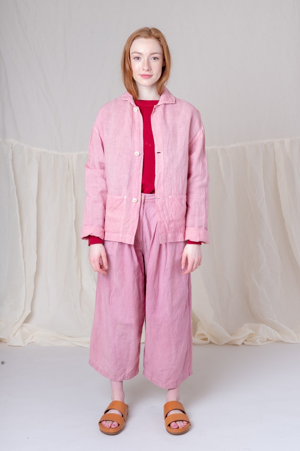 STORY mfg. SHORT ON TIME JACKET - SAPPY PINK LINEN | Garmentory