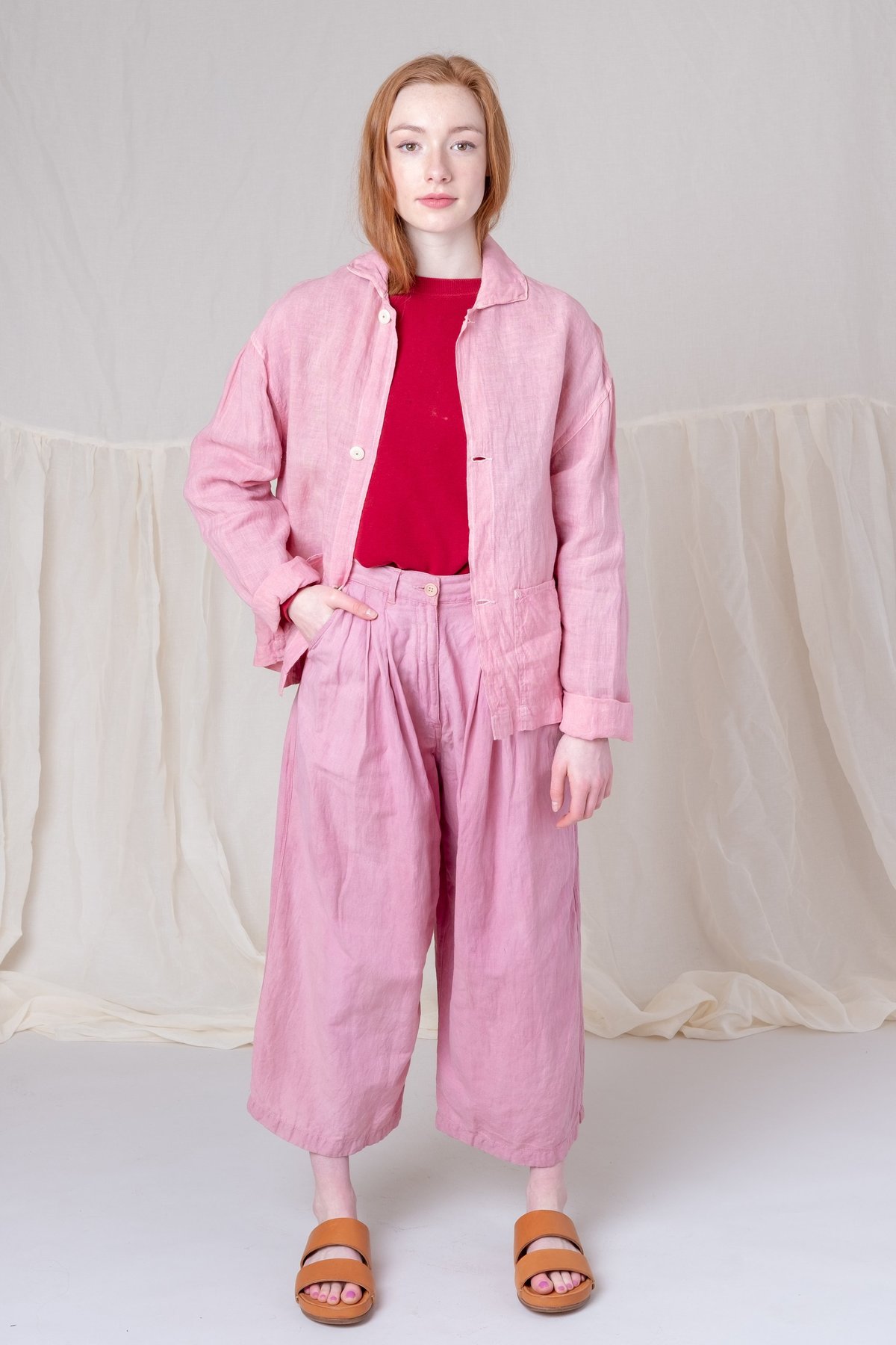 STORY mfg. SHORT ON TIME JACKET - SAPPY PINK LINEN | Garmentory