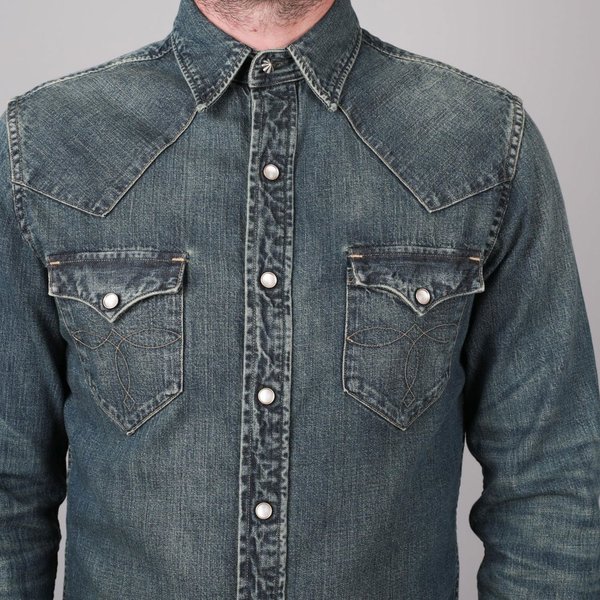rrl denim western shirt