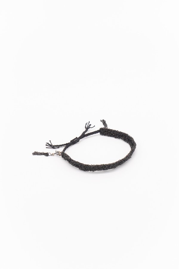 Marie Laure Chamorel Plaited Bracelet - Black Silver