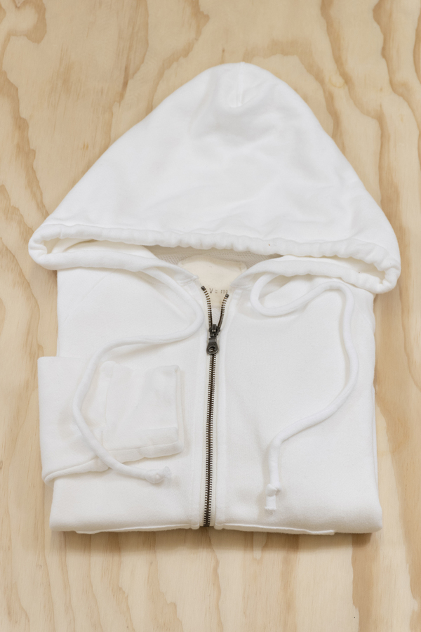 v :: room Cotton Cashmere Zip Hoodie - WHITE