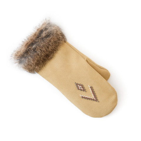 MANITOBAH MUKLUKS - FUR TRIMMED MITTS TAN MANITOBAH MUKLUKS - FUR TRIMMED MITTS TAN
