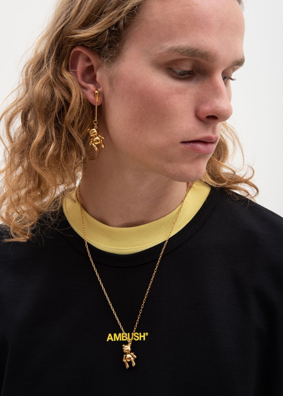Ambush Inflatable Teddy Bear Necklace - Gold | Garmentory