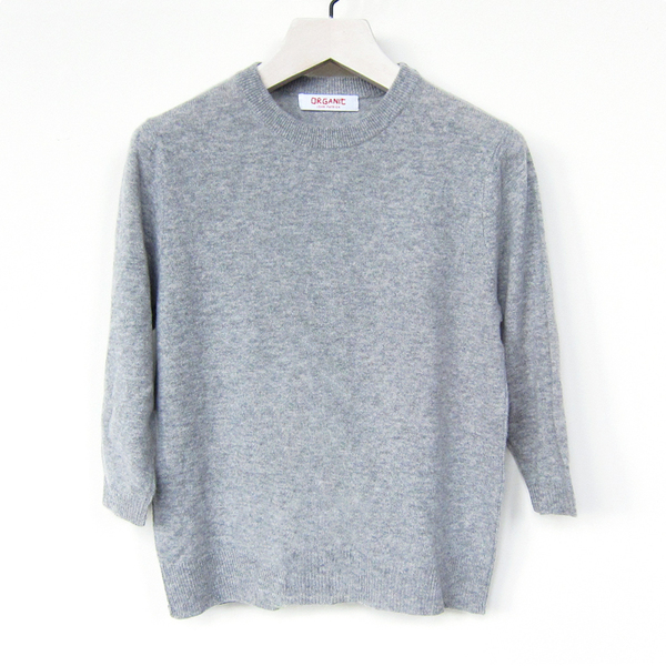 Organic by John Patrick 3/4 sleeve crewneck - grey melange | Garmentory