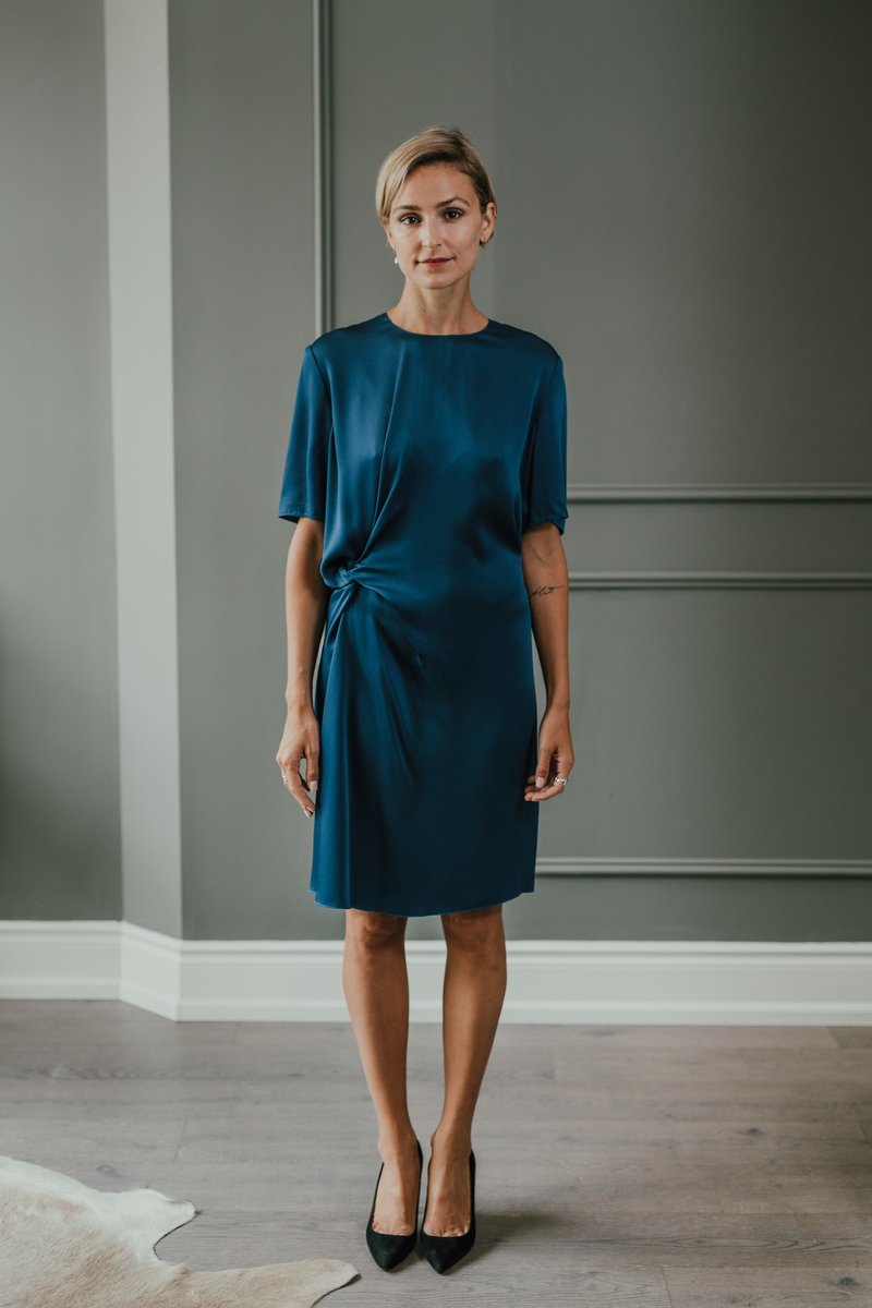 LANVIN・SILK混・アシンメトリーDRESS・MADE in FRANCE LANVIN・SILK混・アシンメトリーDRESS・MADE in FRANCE - メルカリ
