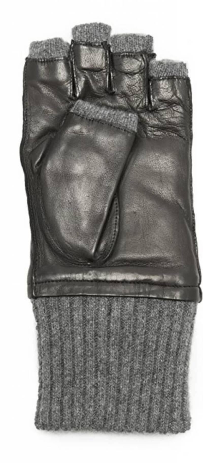 Carolina Amato Cashmere Pop Top Glove Black/Grey Garmentory