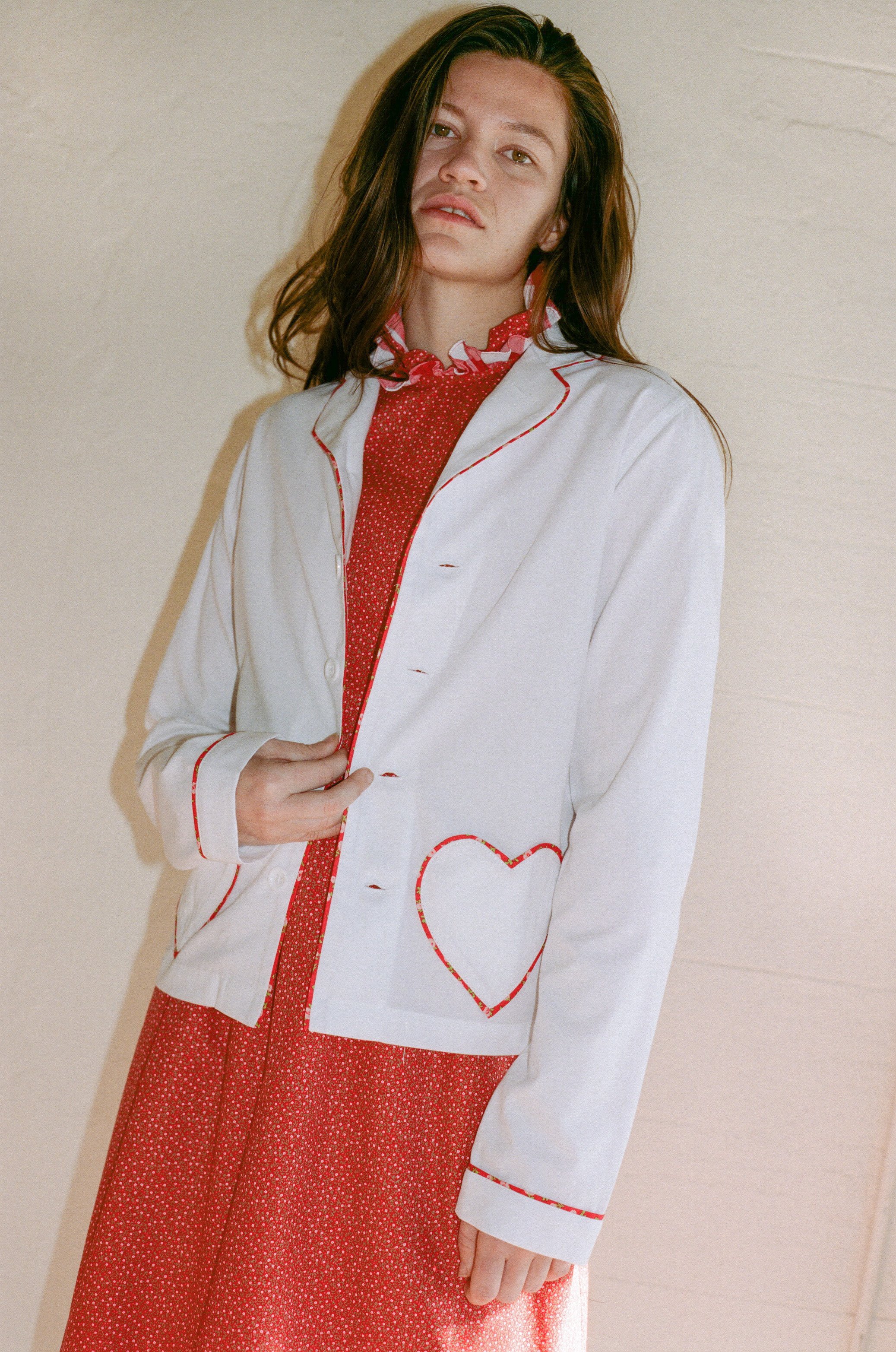 BATSHEVA Heart Pocket Jacket White Garmentory