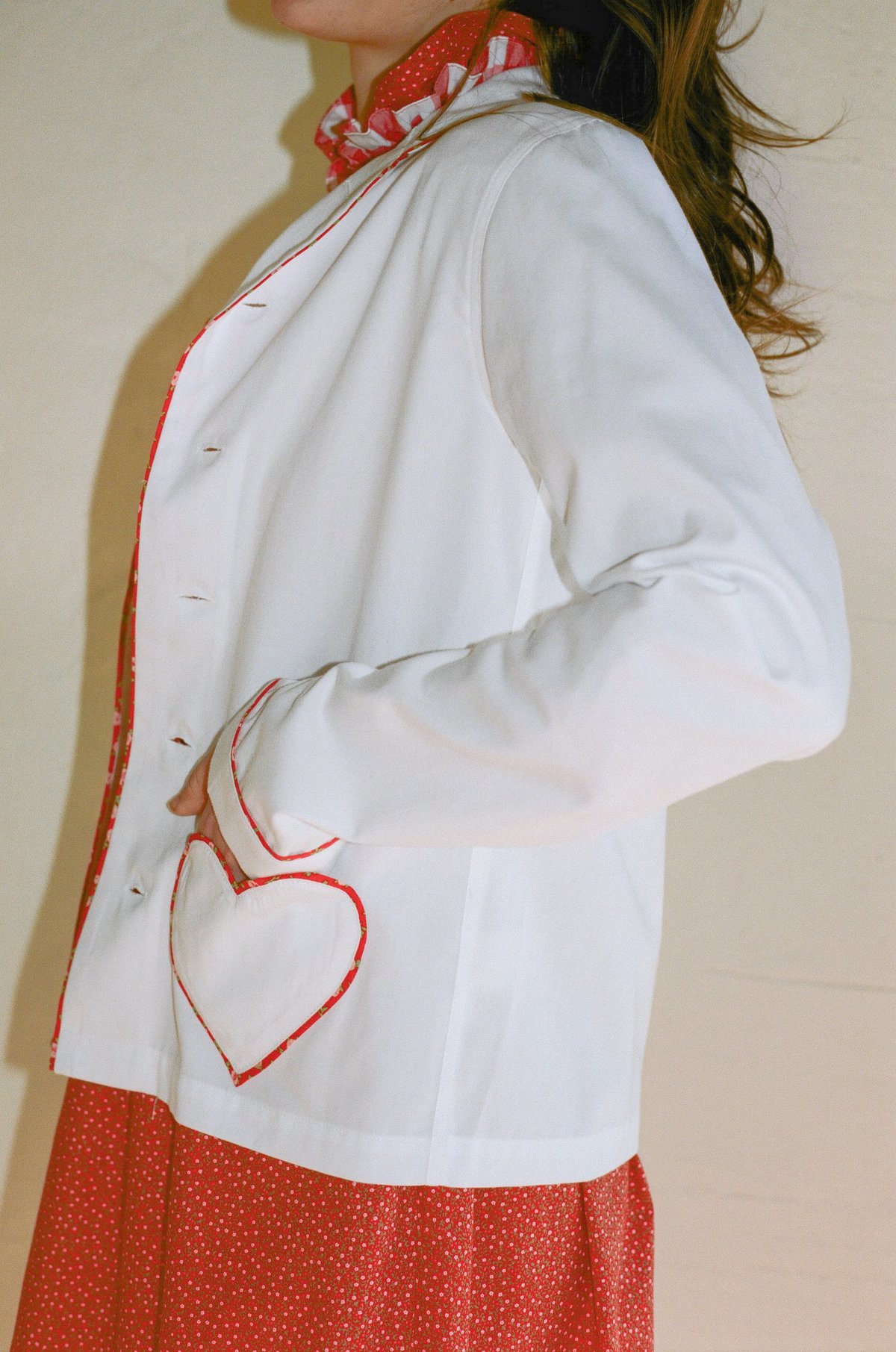 BATSHEVA Heart Pocket Jacket White Garmentory