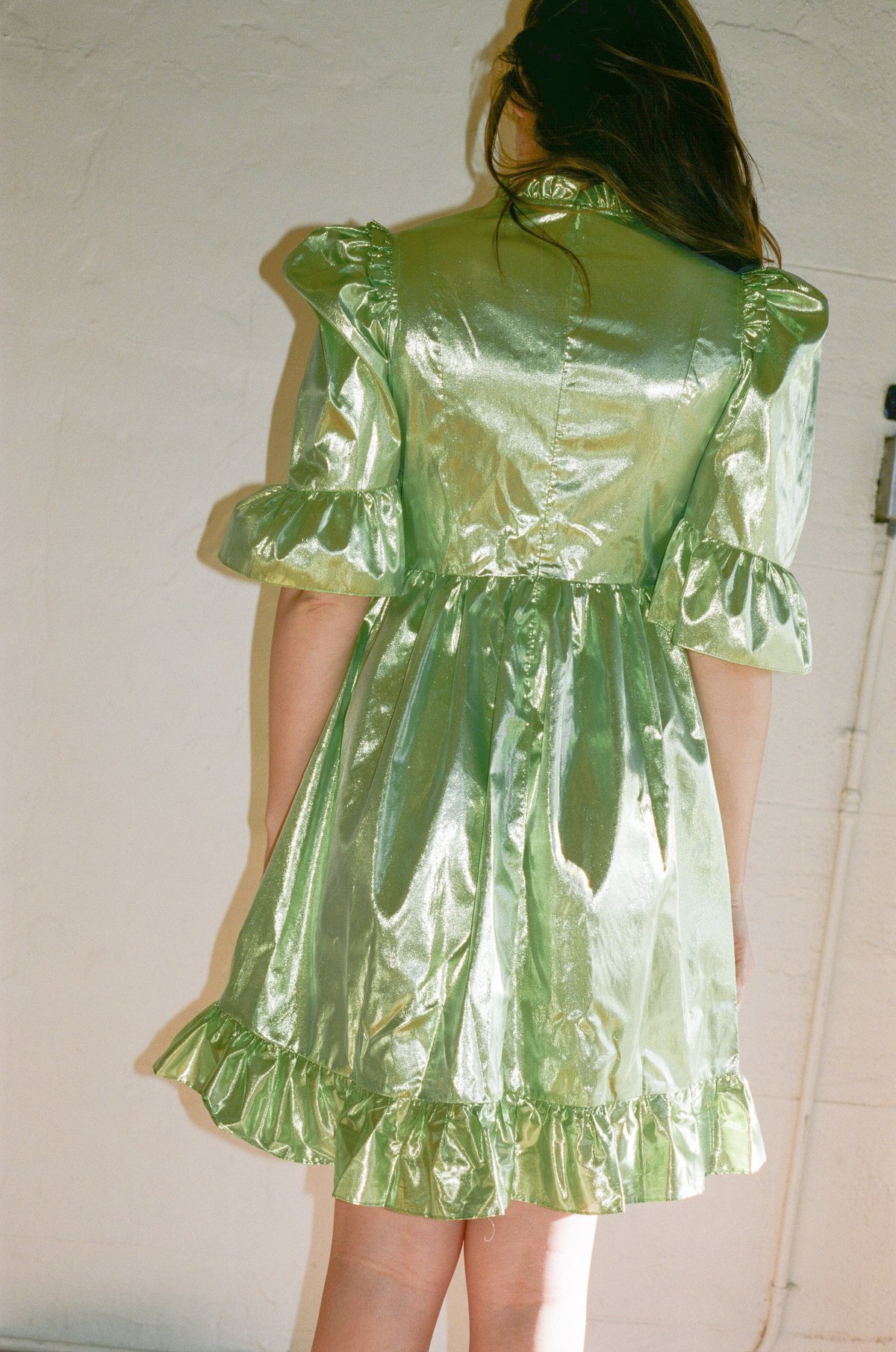slim fit dress slacks Roxana Dress Green Guipure main image 1