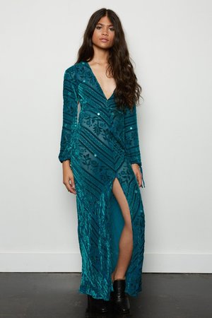 for love and lemons green sequin dress For Love & Lemons Aster Mini Dress in Green