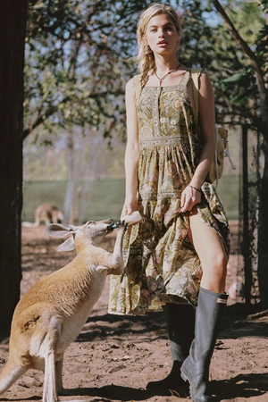 knee length dresses for ladies Fable Block Printed Midi Dress  SPELL