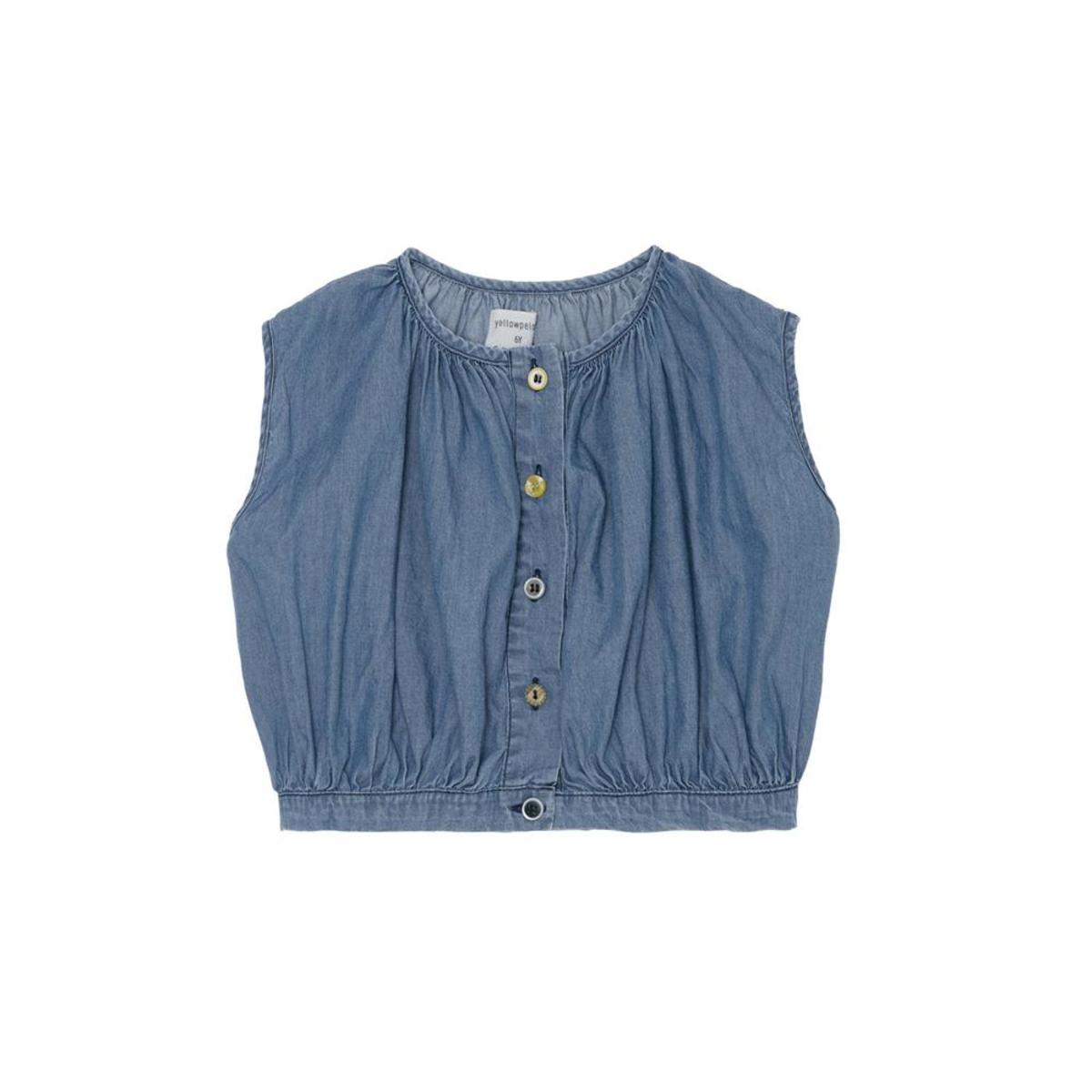 KIDS Yellow Pelota Mix Buttons Blouse - Denim - Image 1 of 2