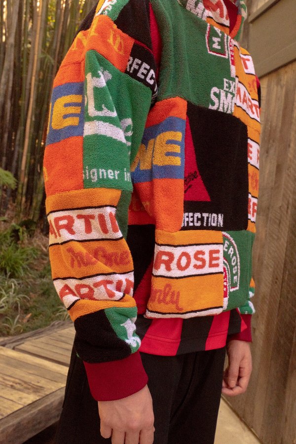 Beermat Towel Patchwork Hoodie | Garmentory