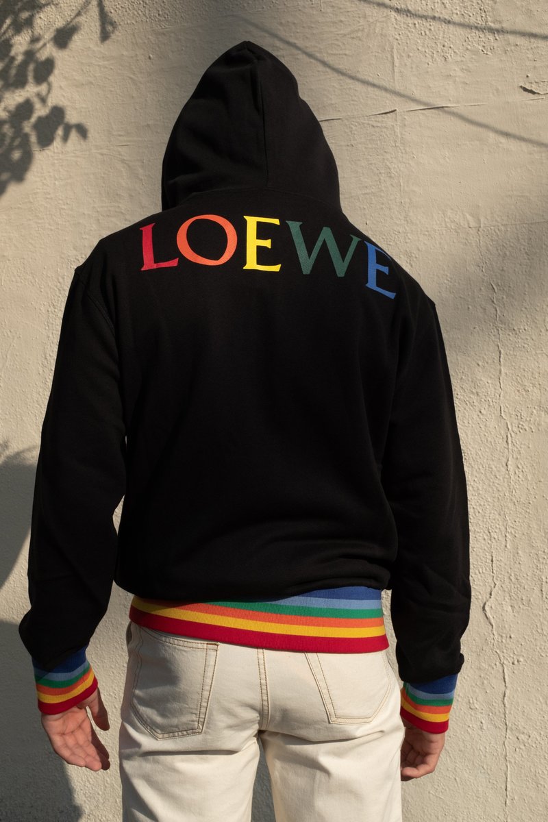 LOEWE Rib Zip Hoodie - Black/Rainbow | Garmentory