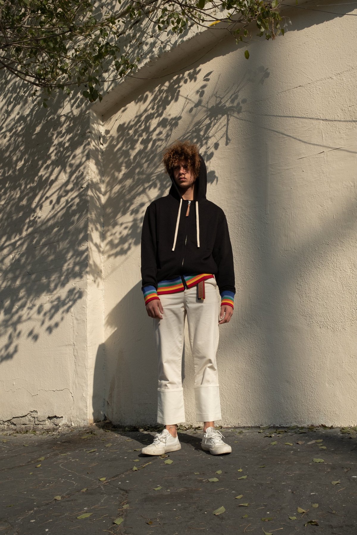 LOEWE Rib Zip Hoodie - Black/Rainbow | Garmentory