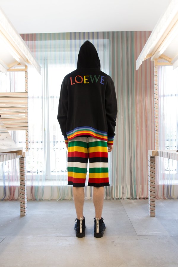 LOEWE Rib Zip Hoodie - Black/Rainbow | Garmentory