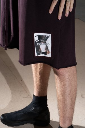 Komakino Scraps Fleece Shorts - Burgundy Komakino Scraps Fleece Shorts - Burgundy