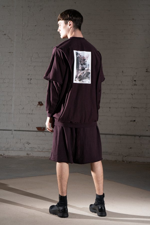 Komakino Scraps Fleece Shorts - Burgundy Komakino Scraps Fleece Shorts - Burgundy