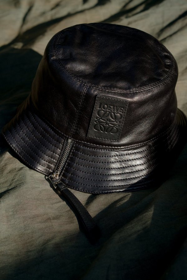 loewe leather bucket hat