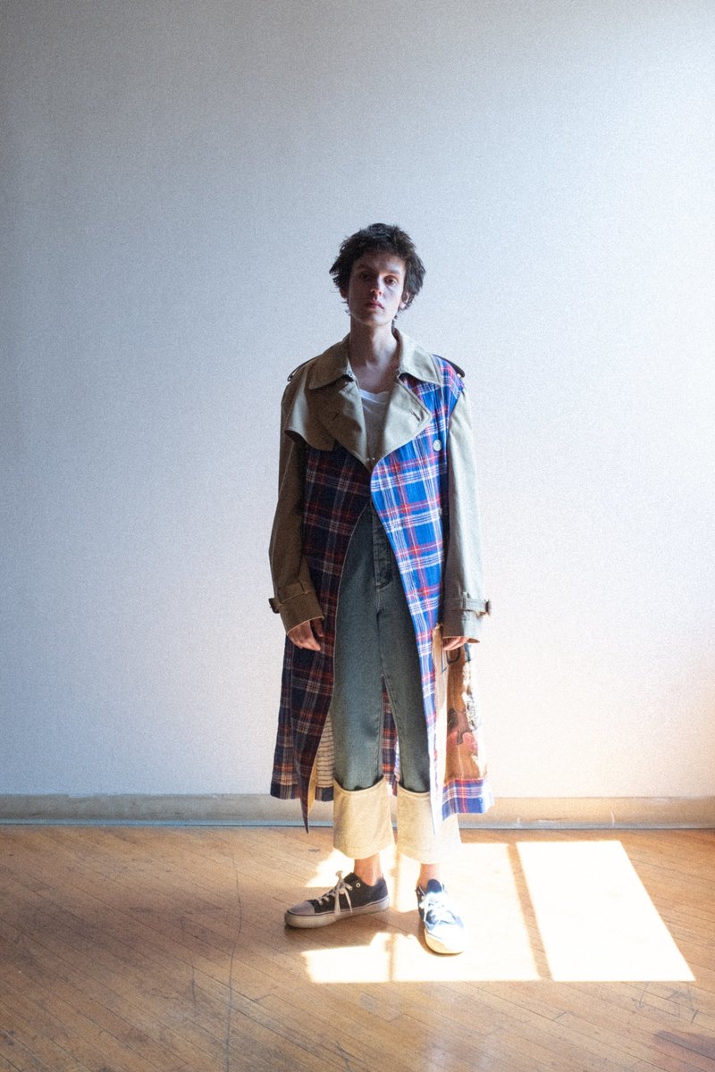 LOEWE Patch Trench Coat - Check Plaid | Garmentory