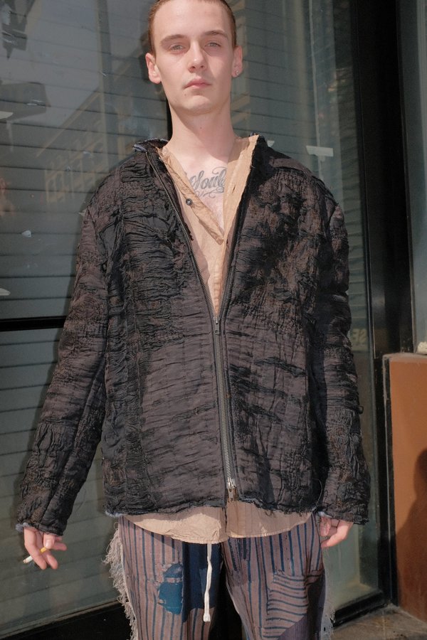 By Walid バイワリッド　アンティークシルクCLASSIC JACKET By Walid Chinese Silk Panel Classic Jacket | Garmentory