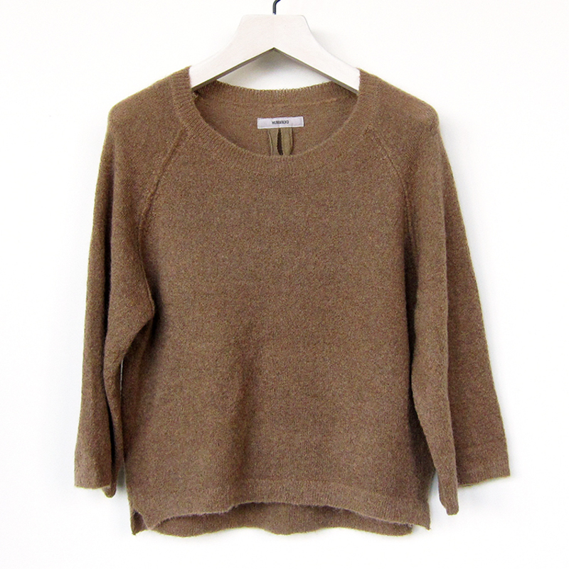 小物 Kid mohair stole / The Clesste Sezane Theodore Kid Mohair Blend Open Knit Hooded Sweater