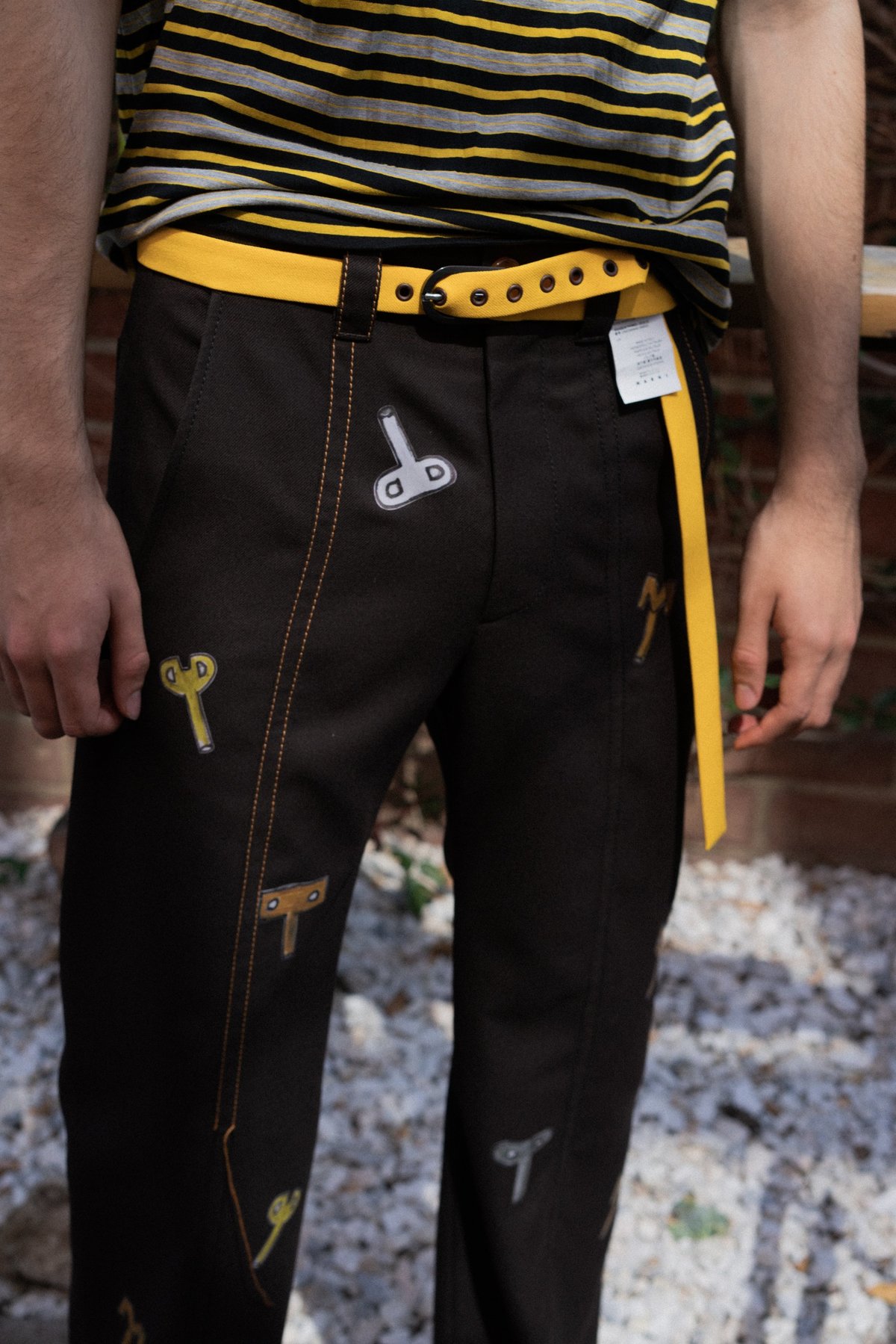 MARNI × Frank Navin Marni Frank Navin Printed Key Pants - Brown, 12