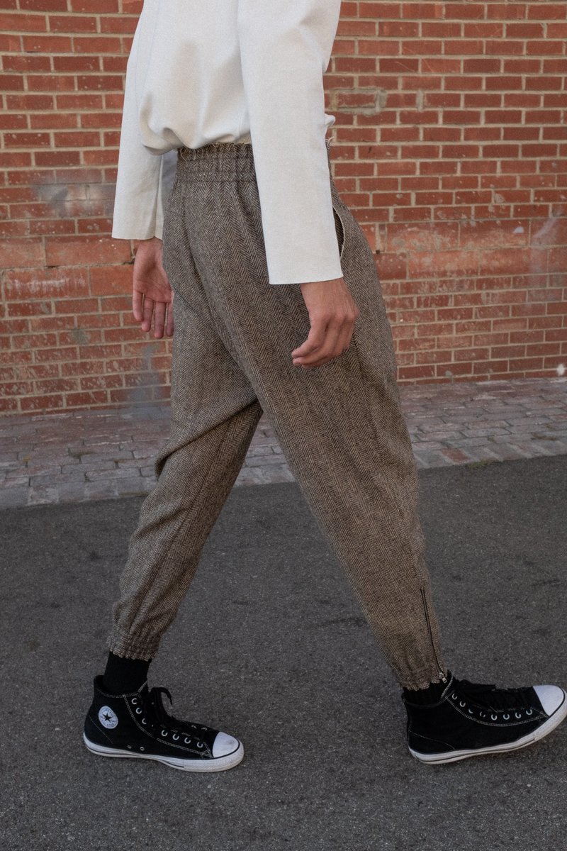 Camiel Fortgens Wool Track Pants - Herringbone | Garmentory