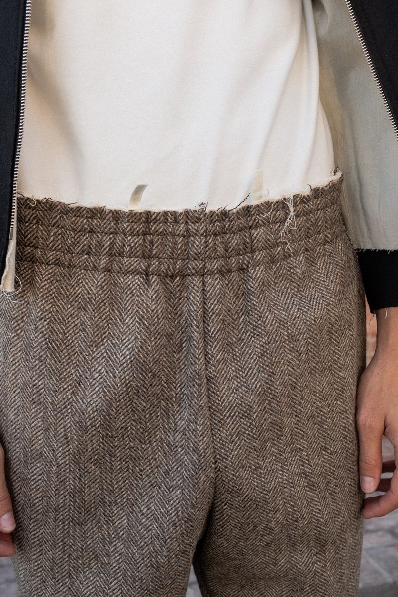 Camiel Fortgens Wool Track Pants - Herringbone | Garmentory